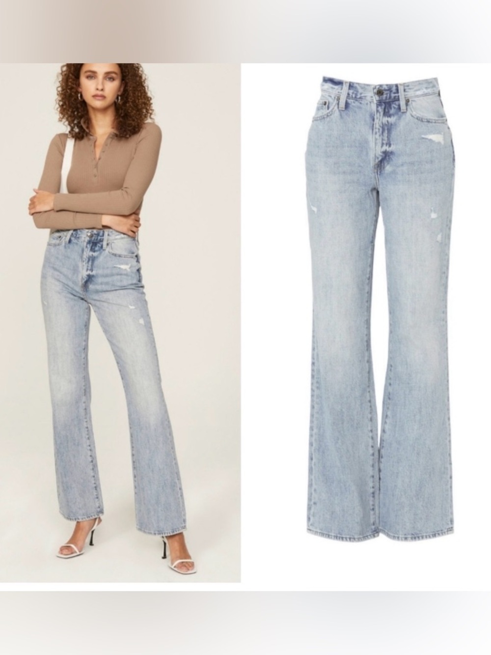 Pistola Light Blue High-Rise Flare Leg Jeans